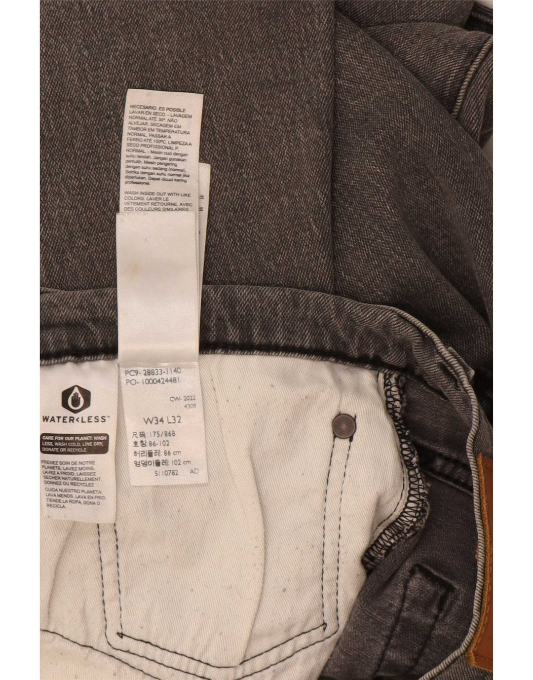 Levi's 512 Slim Tapered Jeans W34 L32 bumbac gri