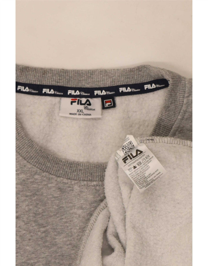 Pulover Fila pentru bărbați, 2XL, bumbac cu pete gri