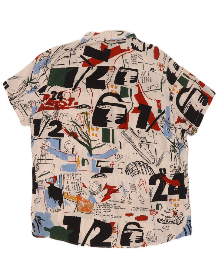 Cămașă cu mânecă scurtă pentru bărbați, cu model abstract, XL, viscoză, multicoloră