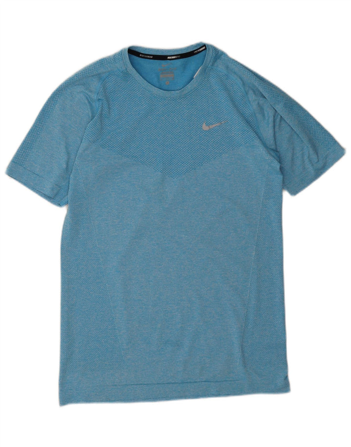Tricou Nike Dri Fit pentru bărbați Top mic, albastru, poliester cu pete