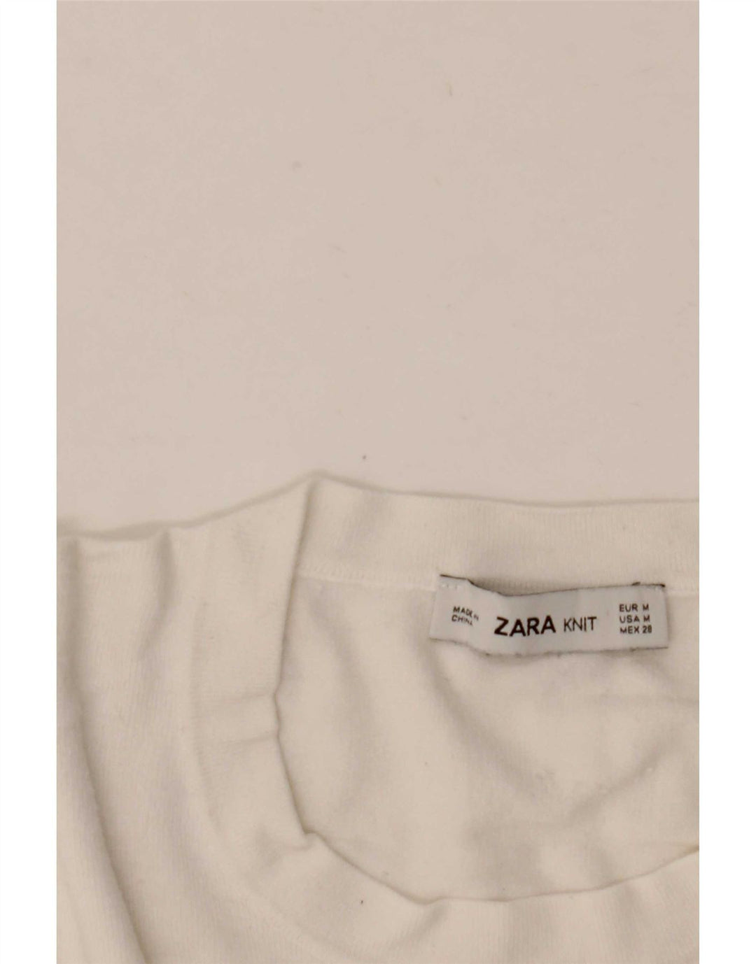 Pulover pentru damă Zara, cu gât turnut, alb mediu, UK 12