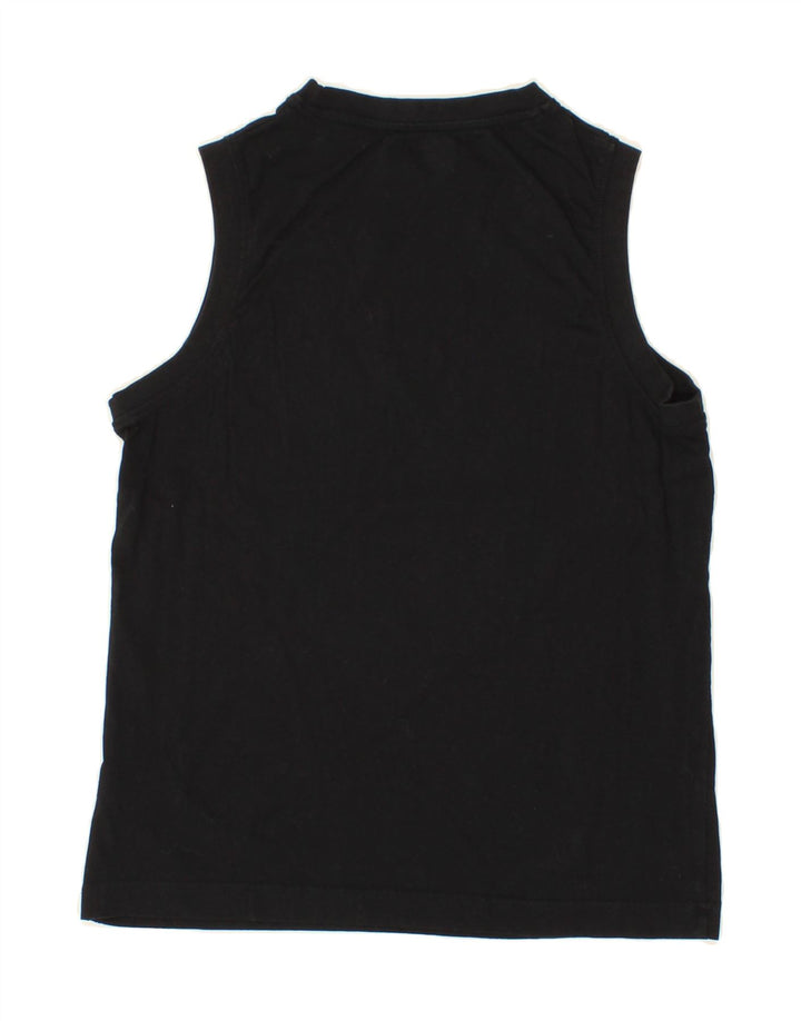 KAPPA Womens Vest Top UK 12 Medium Black Cotton Vintage Kappa and Second-Hand Kappa from Messina Hembry 