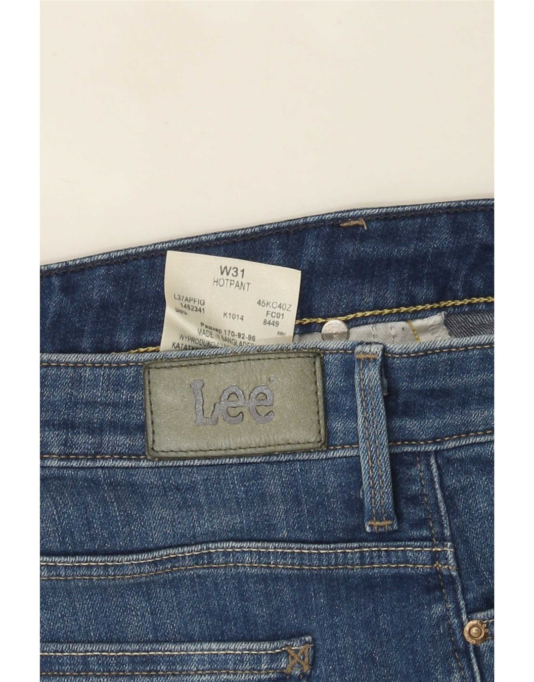 Pantaloni caldi din denim pentru femei Lee W31, bumbac albastru mediu