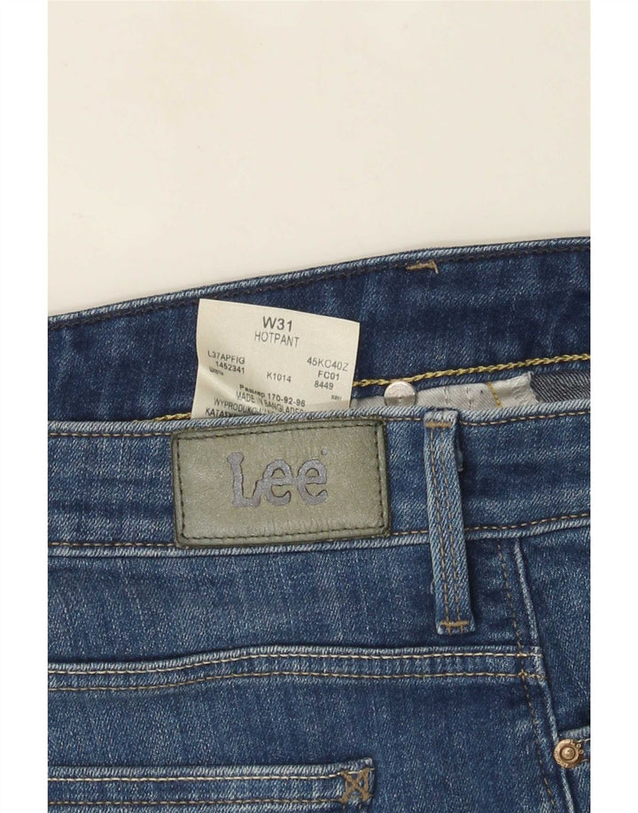 Pantaloni caldi din denim pentru femei Lee W31, bumbac albastru mediu