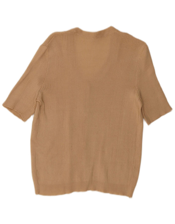 Cardigan vintage cu mânecă scurtă pentru femei UK 18 XL Bej