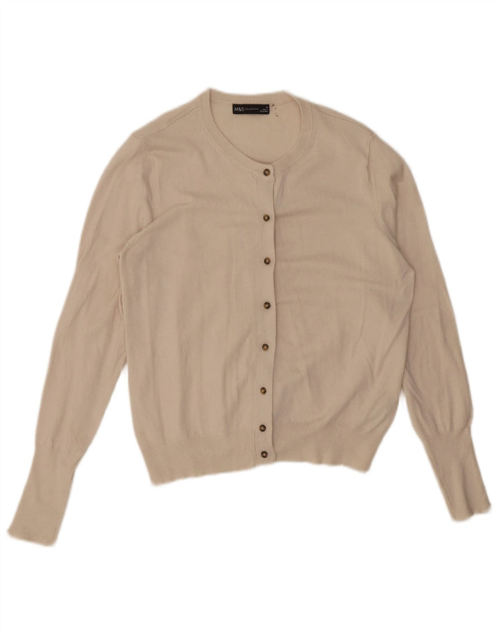 Pulover cardigan pentru femei Marks & Spencer UK 14 Medium Off White Viscose