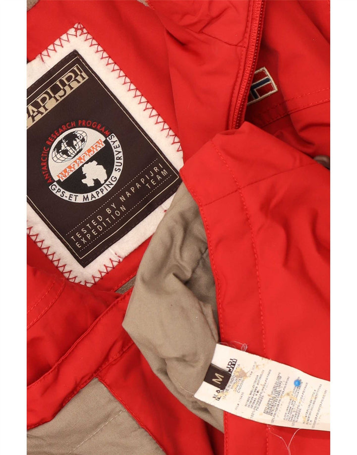 Napapijri Mens Windbreaker Jacket UK 38 Medium Red Poliester