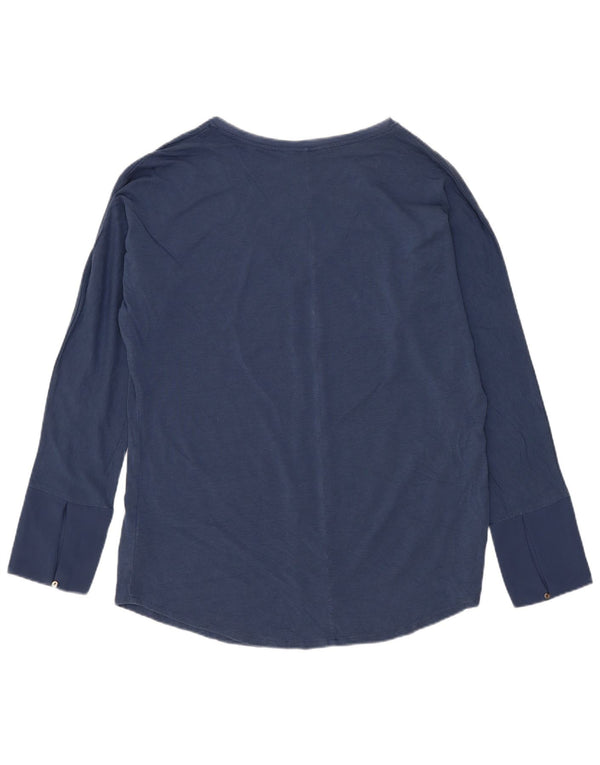 Top pentru femei Massimo Dutti cu mânecă lungă UK 16 mare, bleumarin, poliester