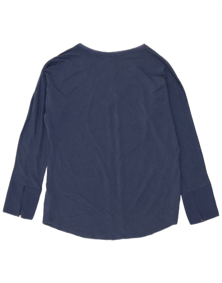 Top pentru femei Massimo Dutti cu mânecă lungă UK 16 mare, bleumarin, poliester