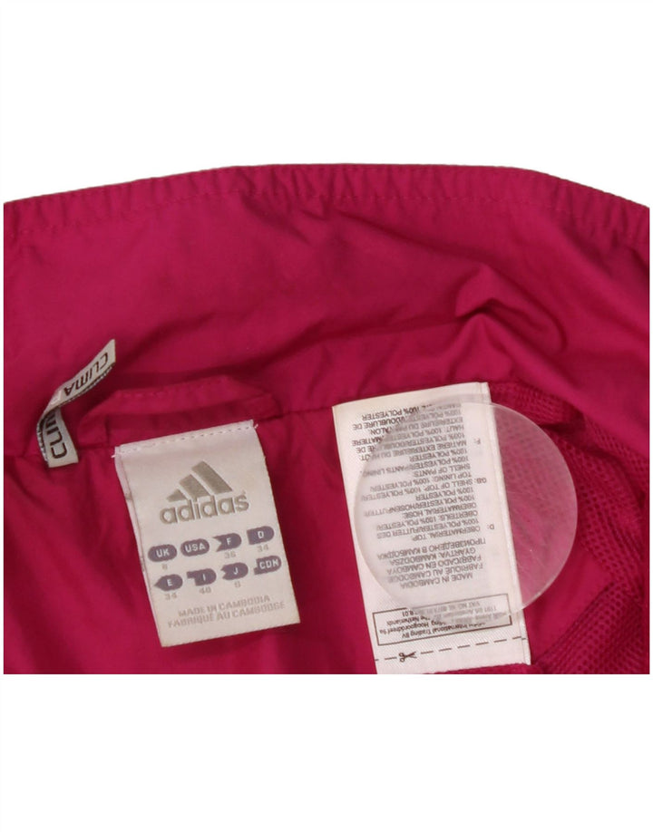 ADIDAS Womens Clima Proof Tracksuit Top Jacket UK 8 Small  Pink Polyester