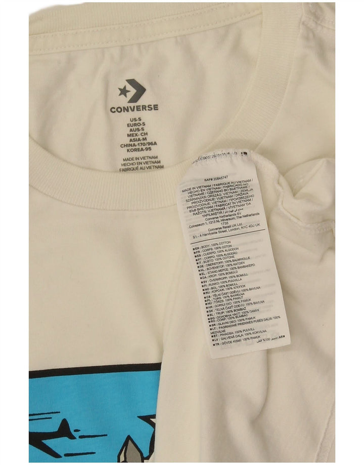 Tricou grafic Converse pentru bărbați Top mic, alb, bumbac