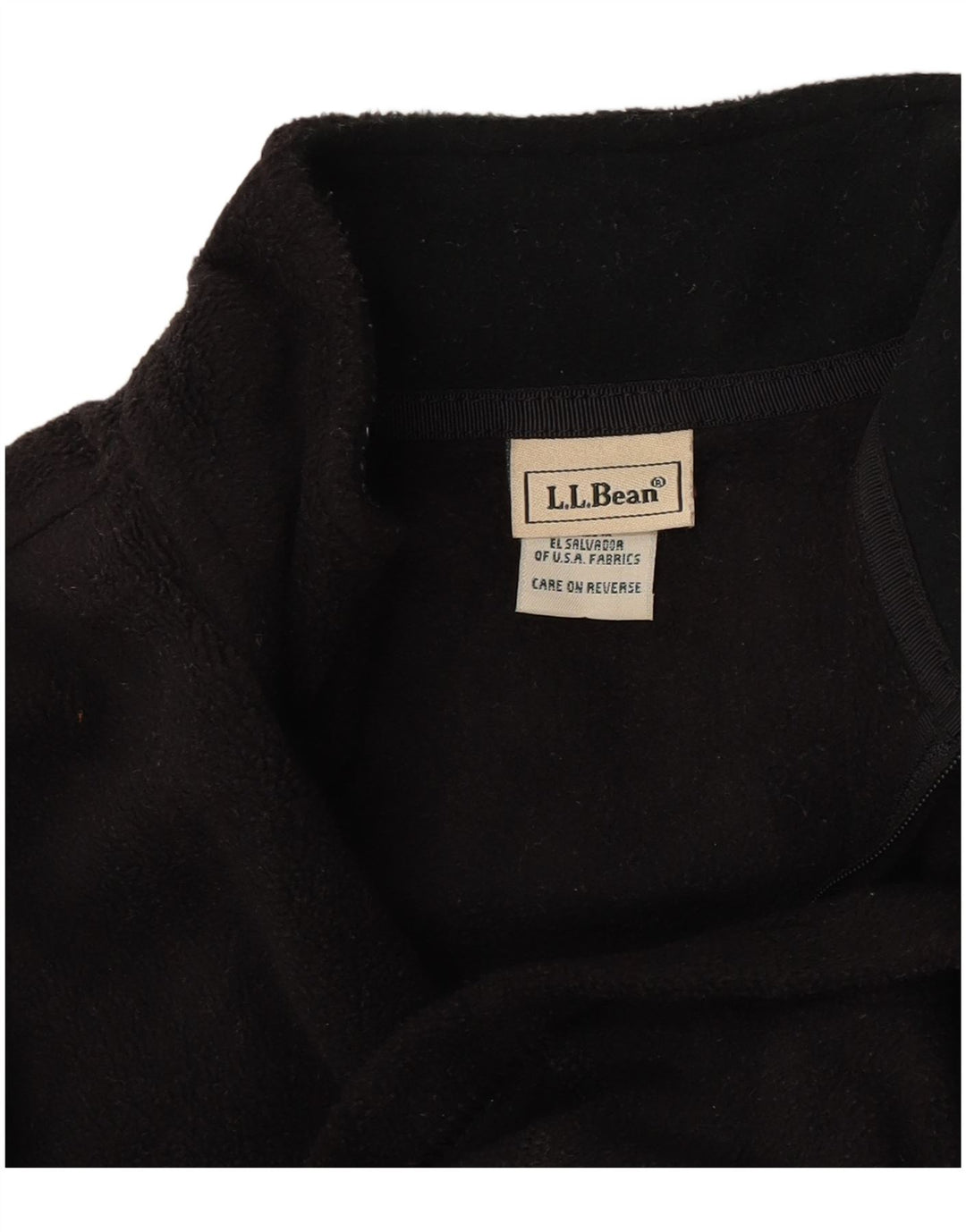 Pulover pentru femei L.L.Bean, cu fermoar și gât, din lână UK 10, poliester negru mic