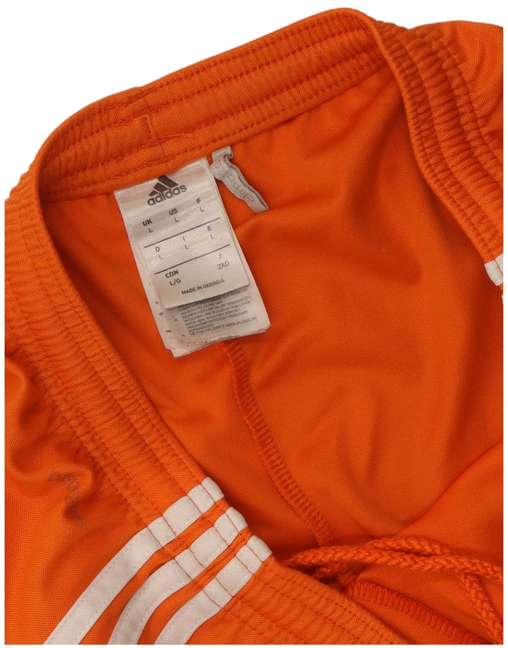 Pantaloni scurți sport adidas Climalite pentru bărbați, poliester portocaliu mare
