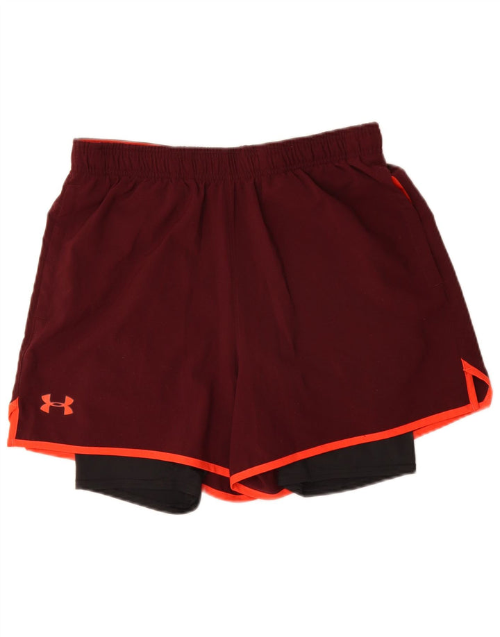 Pantaloni scurți sport pentru bărbați UNDER ARMOUR Heat Gear, poliester mediu Burgundy