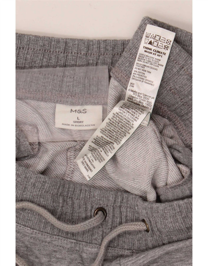 Pantaloni de trening pentru bărbați Marks & Spencer, mari, gri bumbac cu pete