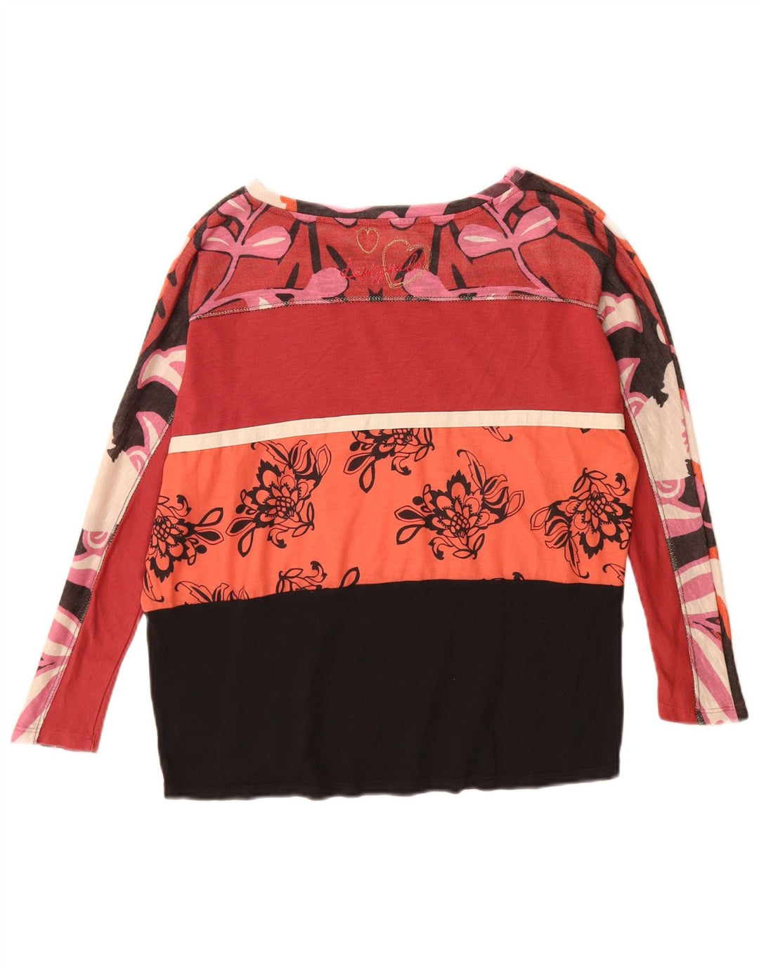Top grafic pentru femei Desigual cu mânecă lungă UK 10 mic, multicolor, floral