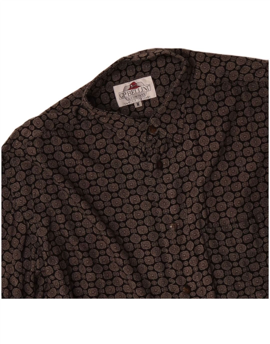 GP. BELLINI & COMPANY Cămașă pentru bărbați Viscoză geometrică neagră medie