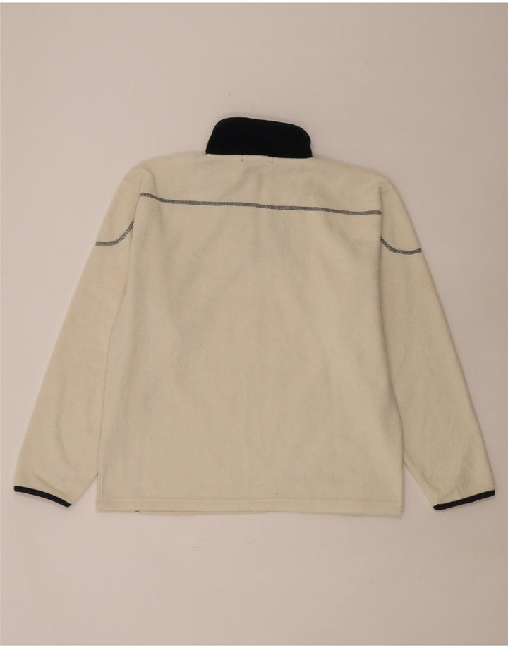 Pulover pentru bărbați Iceberg, cu fermoar și gât, din lână, XL, alb, poliester color bloc