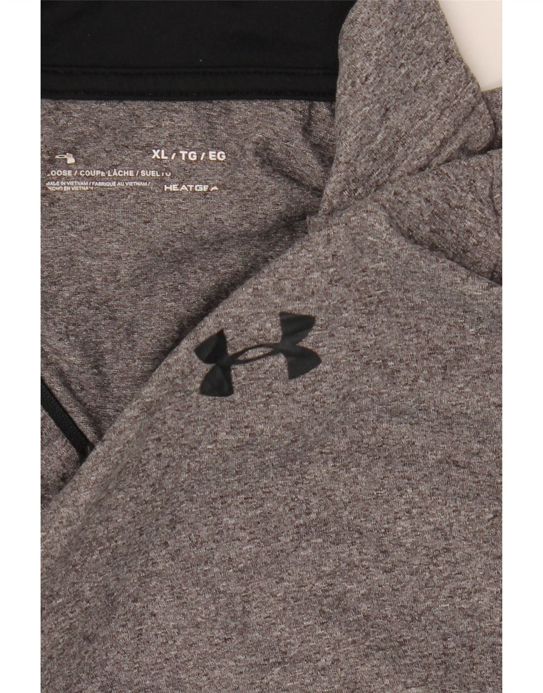 Top de trening Under Armour pentru bărbați Heat Gear, cu fermoar și gât, XL, gri