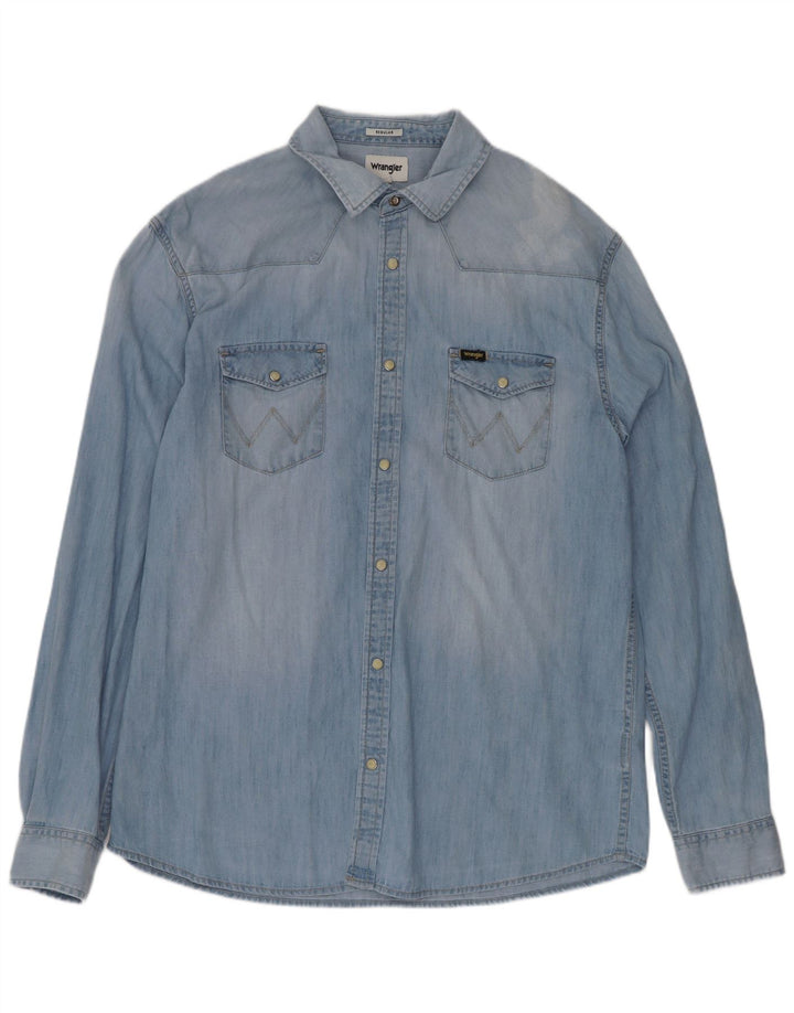 Cămașă din denim Wrangler pentru bărbați, mare, albastru