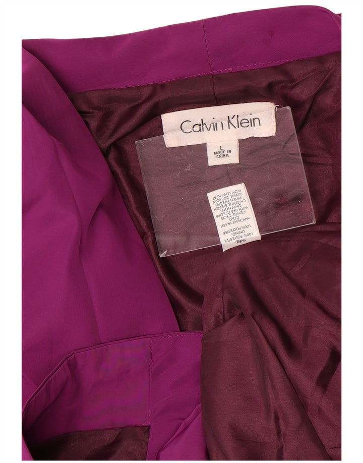 Calvin Klein jachetă bomber cu mâneci 3/4 pentru femei UK 16 mare poliester violet
