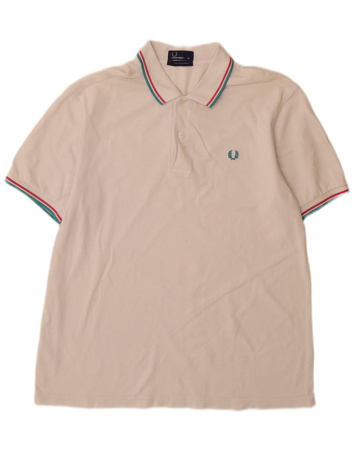 Cămașă polo Fred Perry pentru bărbați XL, bumbac cu dungi albe