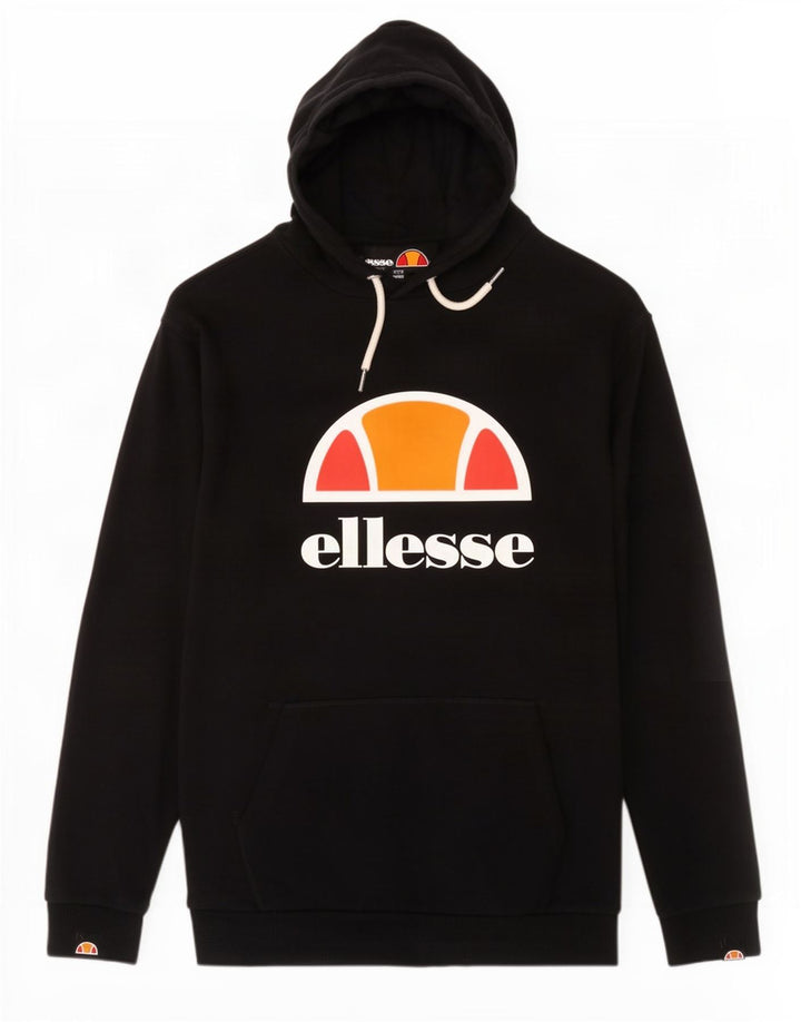 Pulover cu glugă cu grafic pentru bărbați Ellesse, bumbac mic, negru