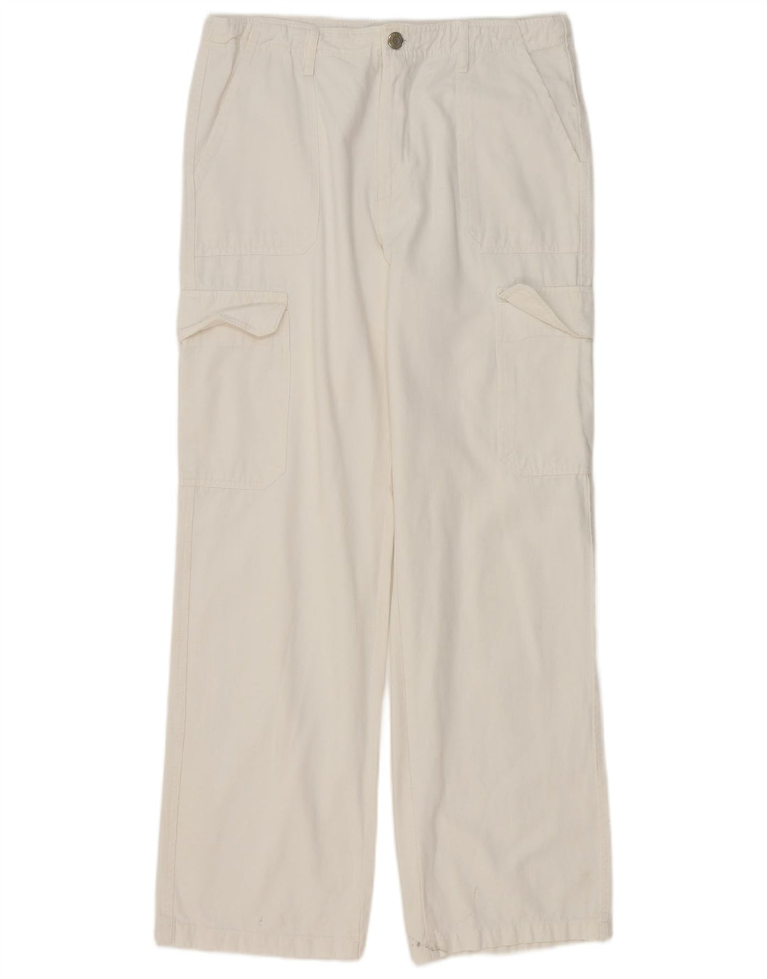 Pantaloni cargo drepti pentru femei Zara EU 42 Large W32 L32 Alb