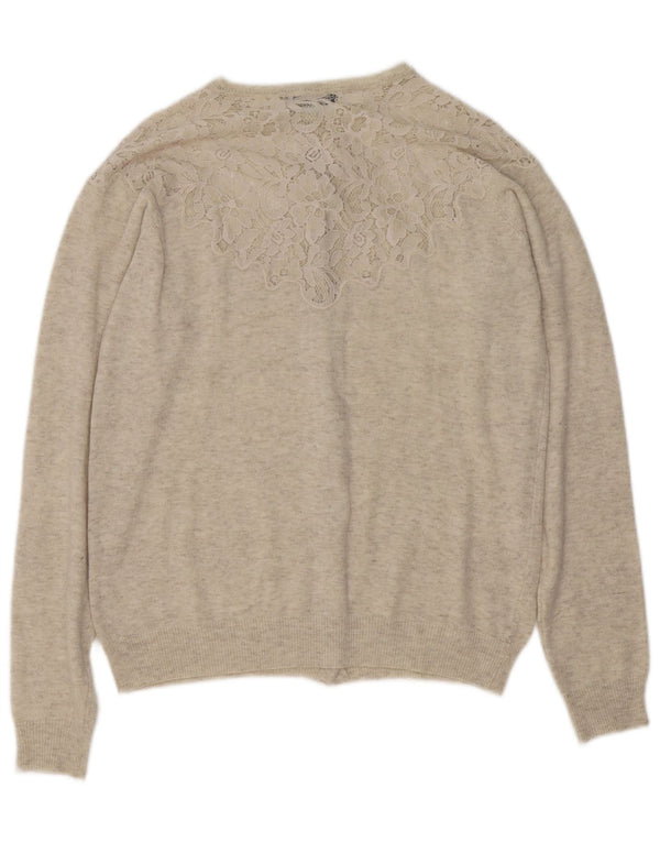 Pulover cardigan pentru femei Zara UK 16, mare, bej cu pete
