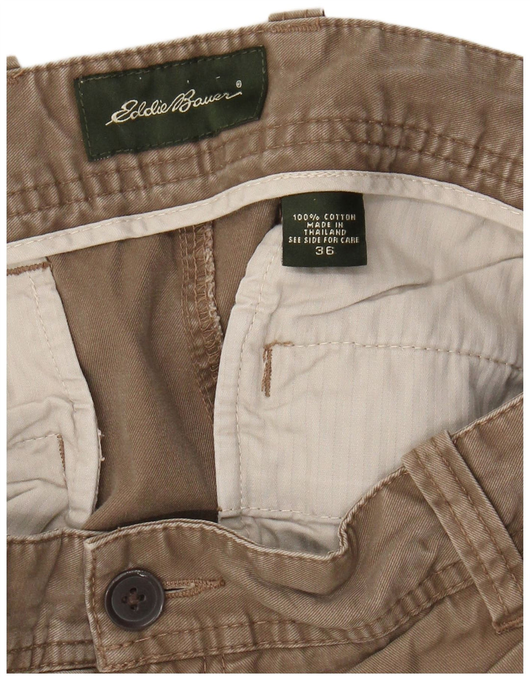 Pantaloni scurți chino pegged pentru bărbați Eddie Bauer W36, bumbac maro mare