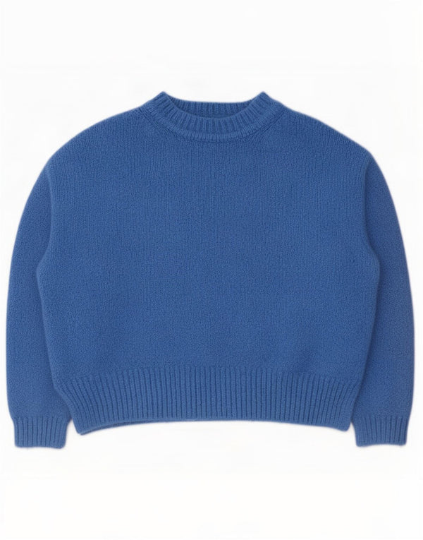 Pulover pentru femei Zara Crop Crew Gate UK 14 Medium Blue Acrylic