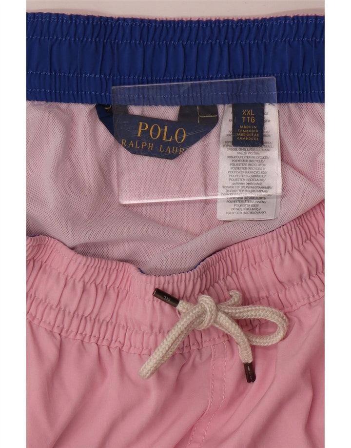 POLO RALPH LAUREN Pantaloni scurți de baie pentru bărbați, poliester roz 2XL