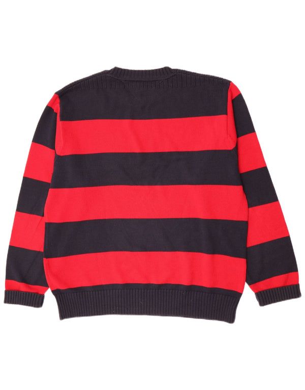 Pulover Tommy Hilfiger pentru bărbați, cu gât roșu, 2XL, bumbac cu dungi roșii