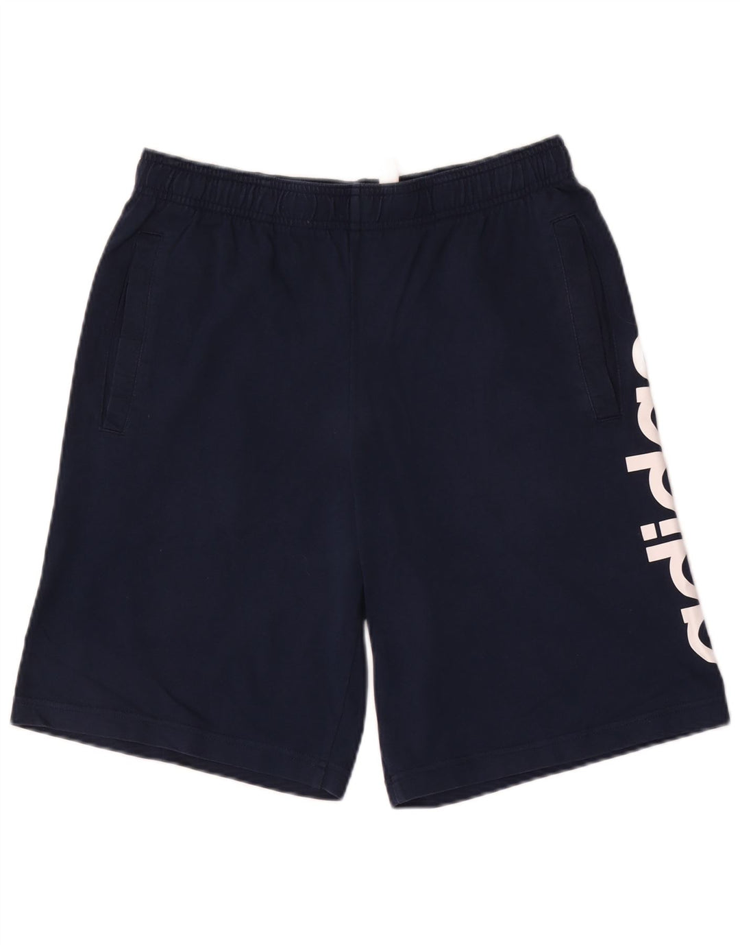 Pantaloni scurți sport grafic Adidas pentru bărbați, bumbac mediu albastru bleumarin