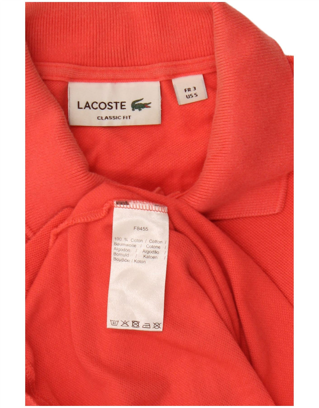 Tricou polo Lacoste Classic Fit pentru bărbați, mărimea 3, bumbac roșu mic