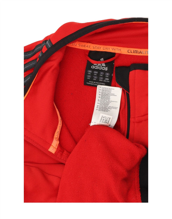 Jachetă pentru trening Adidas Climalite pentru bărbați, poliester roșu 2XL