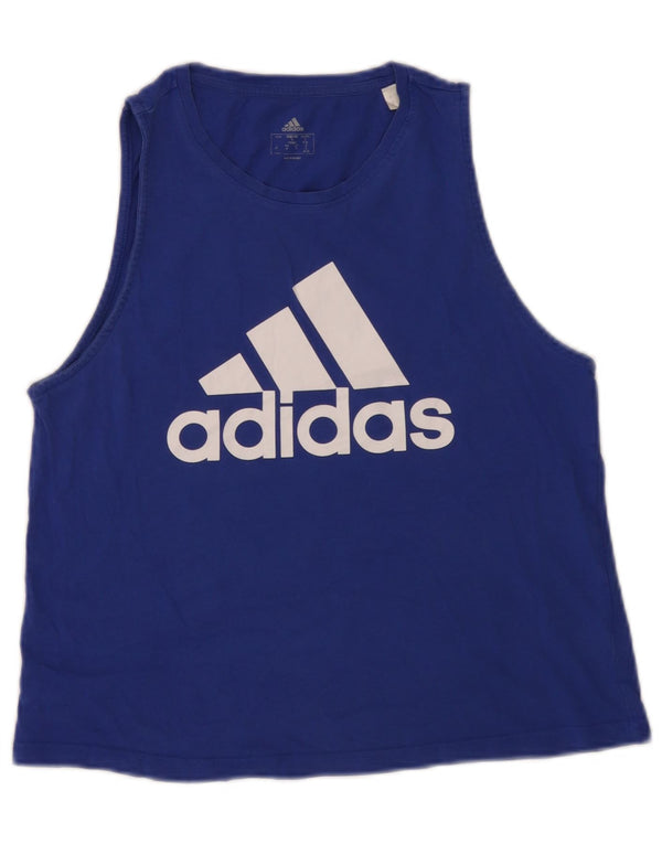 Vesta grafică Adidas pentru femei UK 8/10 Small Blue Bumbac