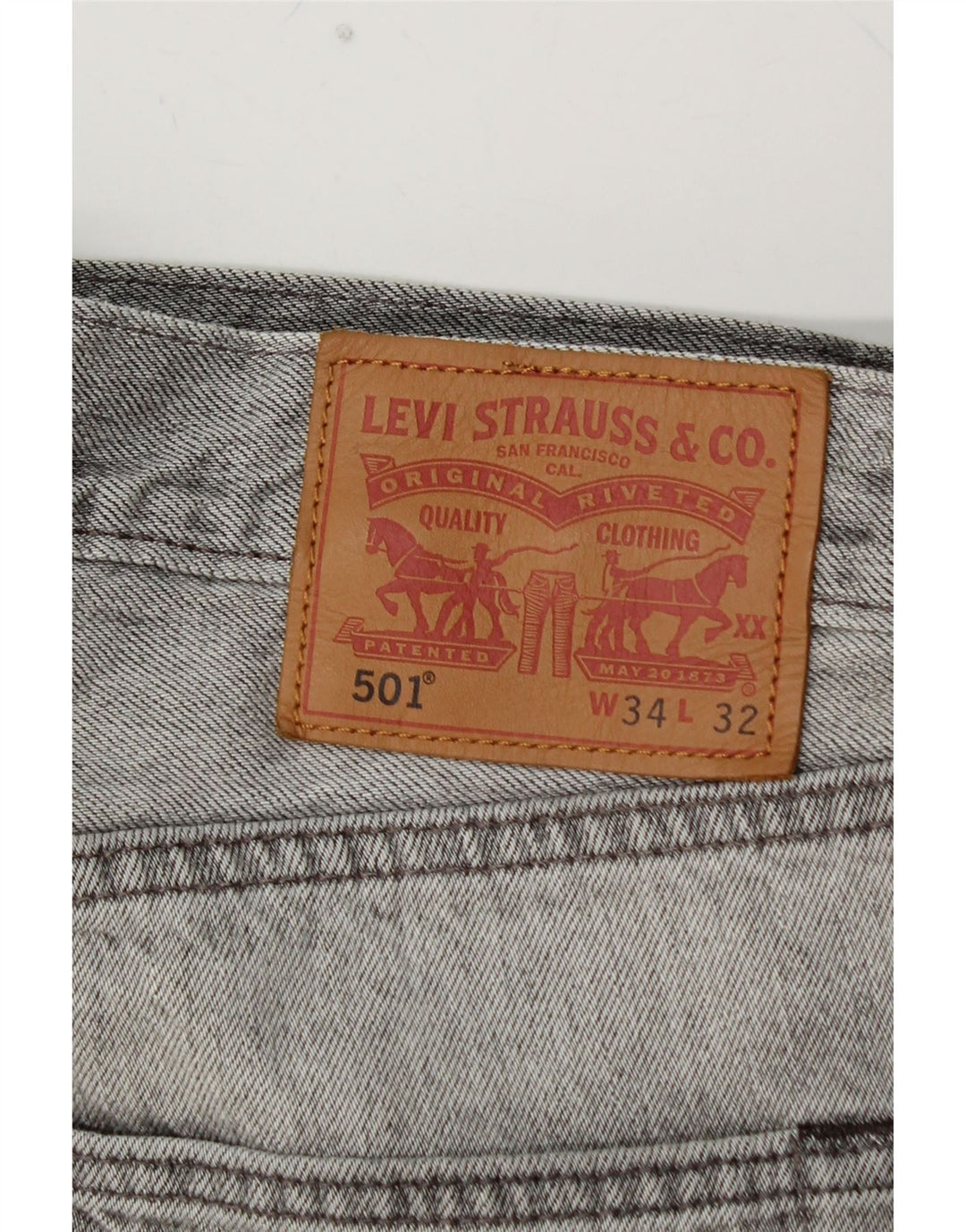 LEVI'S Blugi 501 drepti pentru bărbați W34 L30 bumbac gri