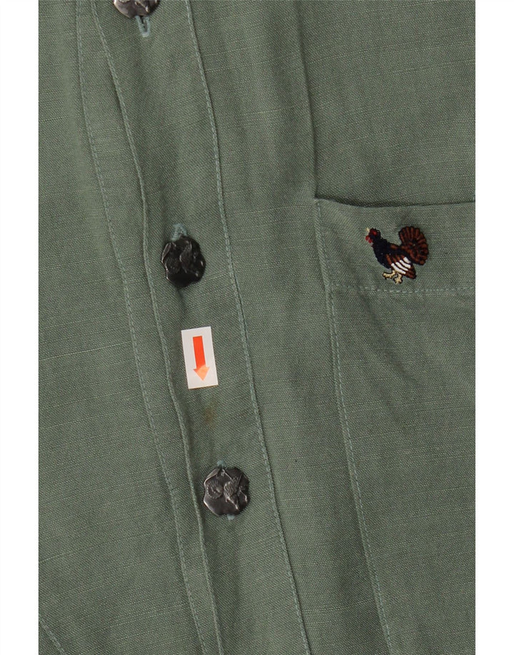 Cămașă Vintage pentru bărbați cu mânecă scurtă 2XL verde