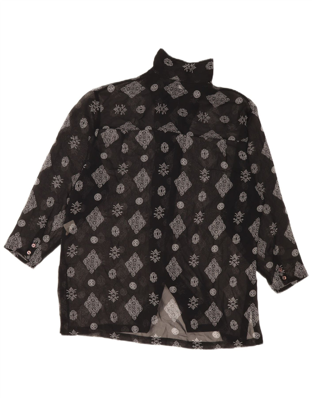 Bluză cămașă cu paragate S.Oliver EU 36 Poliester Floral Negru Mic
