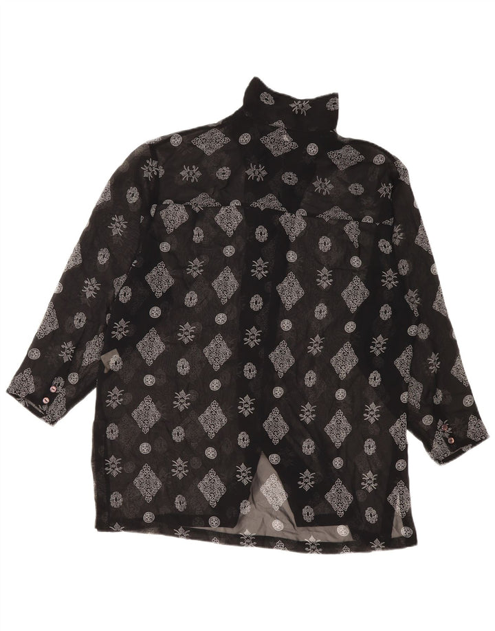 Bluză cămașă cu paragate S.Oliver EU 36 Poliester Floral Negru Mic