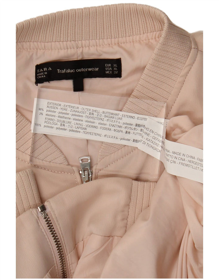 Bomber pentru femei ZARA UK 18 XL, poliester roz
