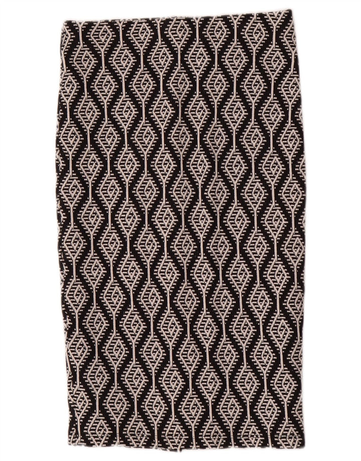 Fusta Dreaptă Femei Zara Mic W26 Bumbac Ikat Negru