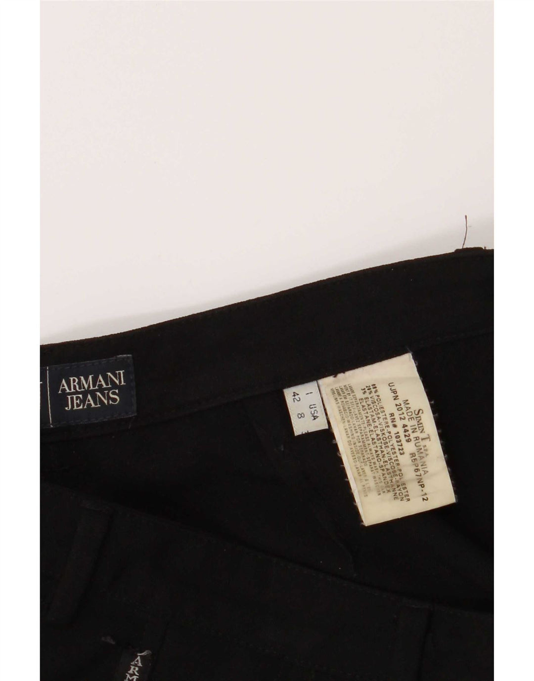 Pantaloni casual pentru femei Armani Bootcut UK 12 Medium W28 L30 Poliester negru