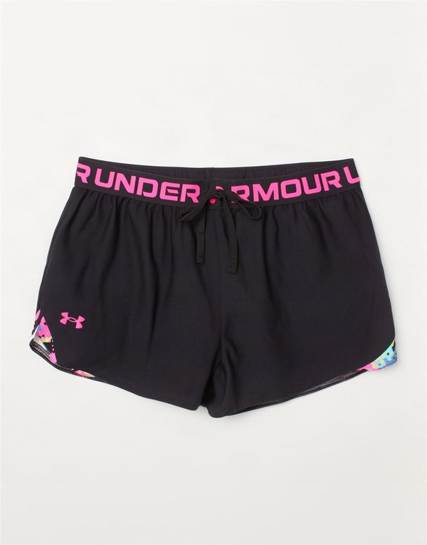 Pantaloni scurți sport Under Armour pentru fete 13-14 ani XL, negru, camuflaj