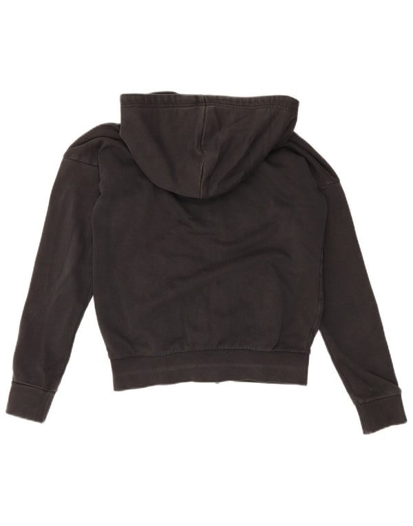 Pulover Adidas pentru femei, supradimensionat, cu fermoar, UK 4/6 XS, bumbac negru