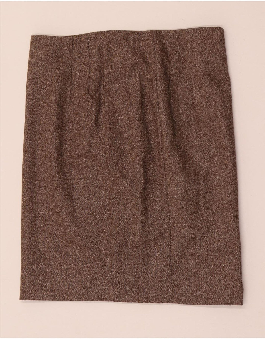 Fustă mini dreaptă pentru femei Benetton IT 42 Medium W28 Lână maro pete