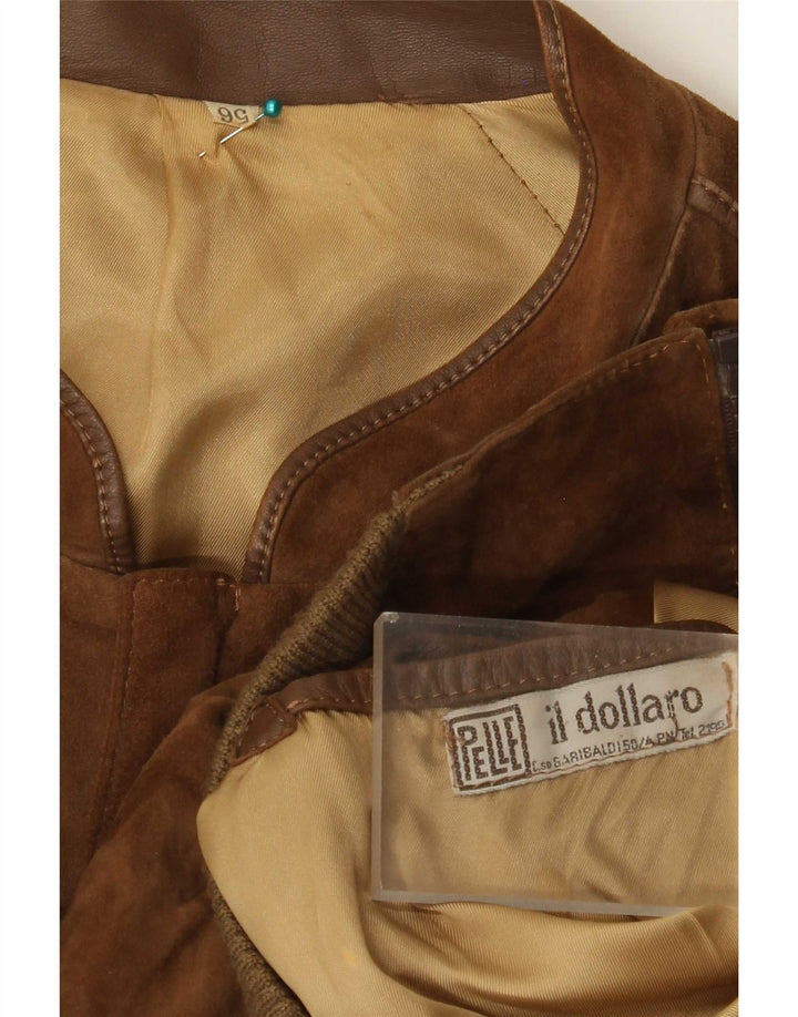Jachetă Bomber Vintage pentru bărbați din piele intoarsa IT 56 3XL din piele maro