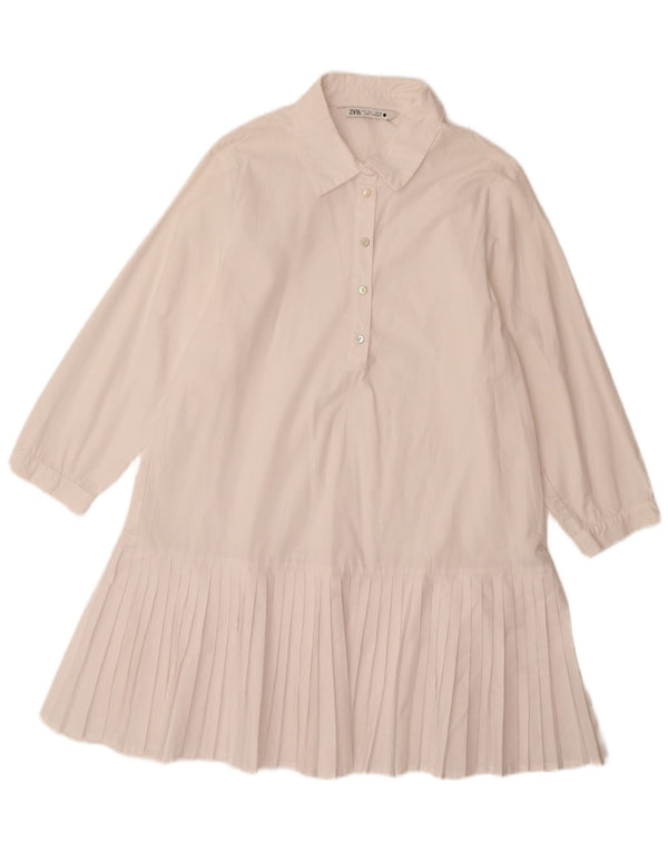 Rochie A-Line pentru femei Zara cu mâneci 3/4 UK 14 Poliester alb mare