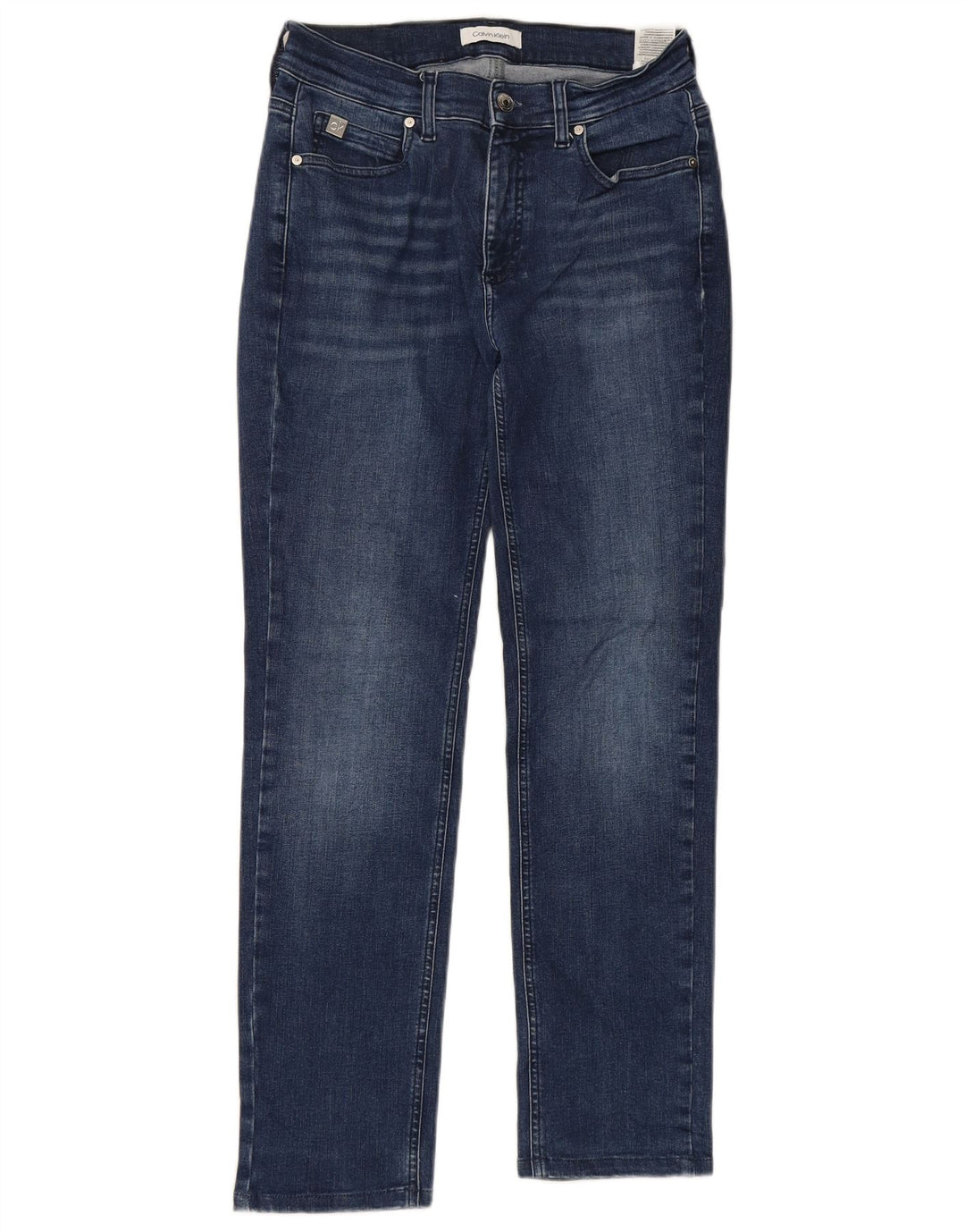 CALVIN KLEIN Womens Straight Jeans W29 L27 Blue Cotton